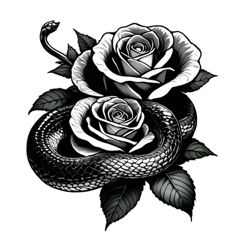 Snake And Roses