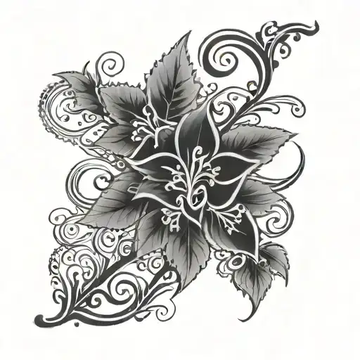 Vine With Quote In The Middle Of Spine