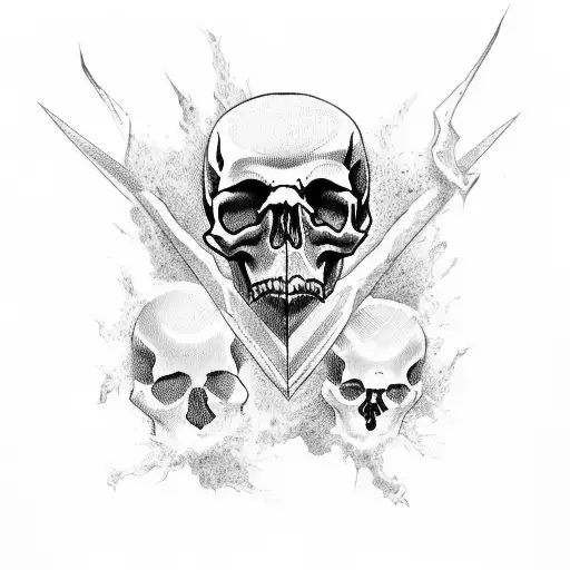 Skull Tearing The Skin