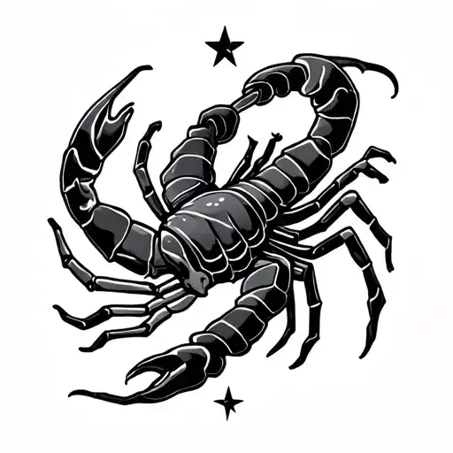 Scorpio And Libra Zodiac Sign With 2 Stars