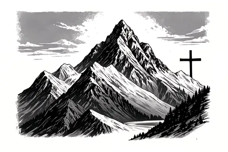 Mountain And Cross