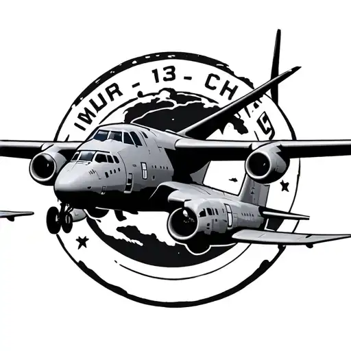 C 130 Airplane Flying Outline From Above