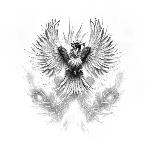 Black Phoenix On Left Shoulder