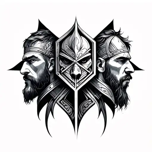 3 Brother Geometric Tattoo Design Combining Elements Of Norse And Viking