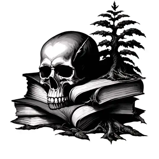 Skull Tree And Books