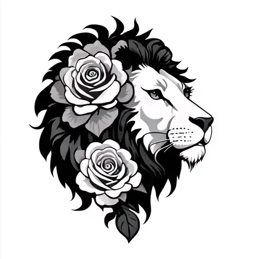 3 Fleur Rose Wrapped Together Lion Wearing