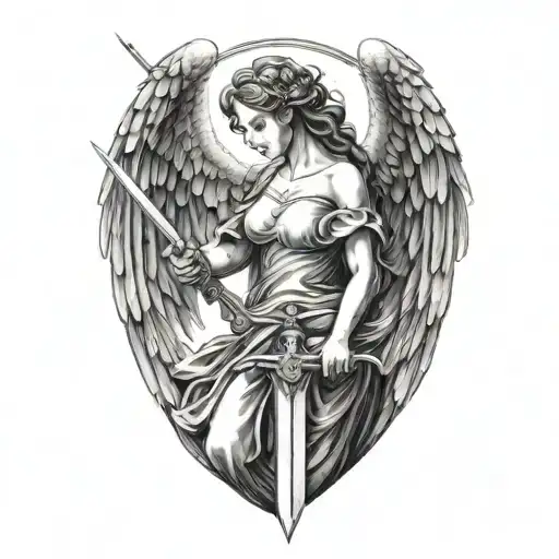 Angel Holding A Sword