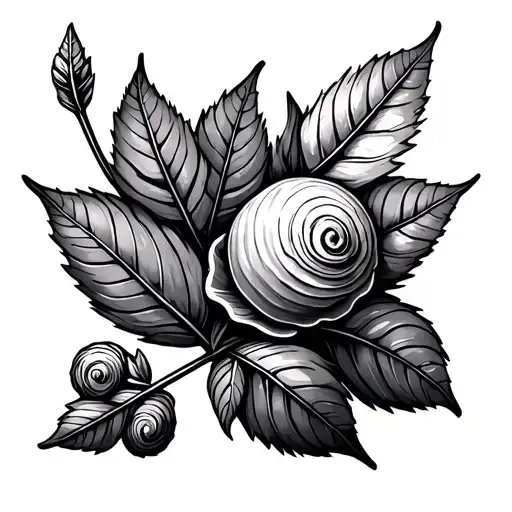 Leaves With Plenty Of Shells And Arrow