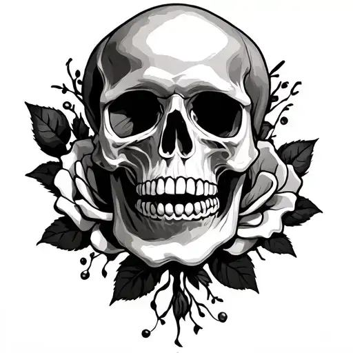 Skull And Rose