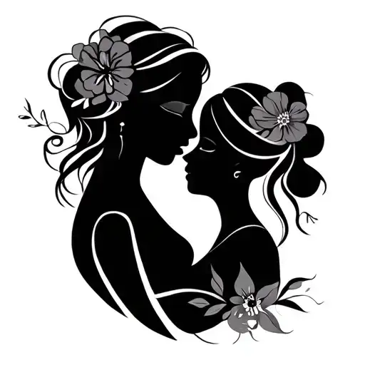 Mum And Daughter Symbol