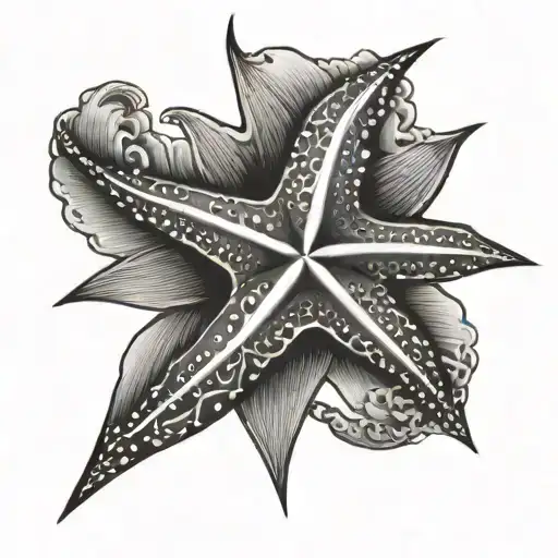 Star Fish Aligned In The Hawaiian Islands Design