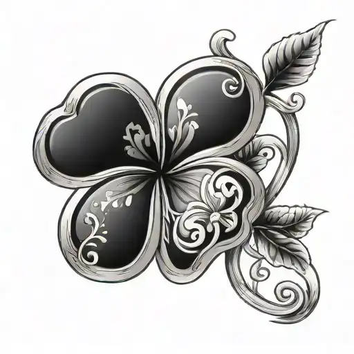 Four Leaf Clover Horseshoe Intertwined