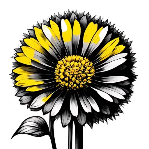 Yellow Dandelion Flower Stencil