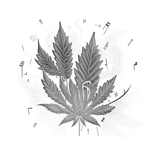 A Music Equalizer Made Of Smoke And Surrounded By Cannabis Leaves