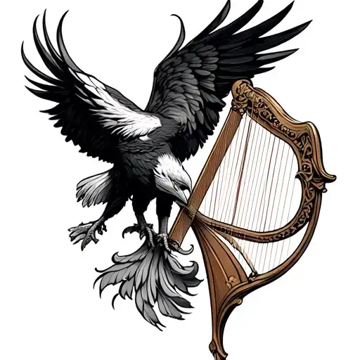 Polish Eagle And Irish Harp