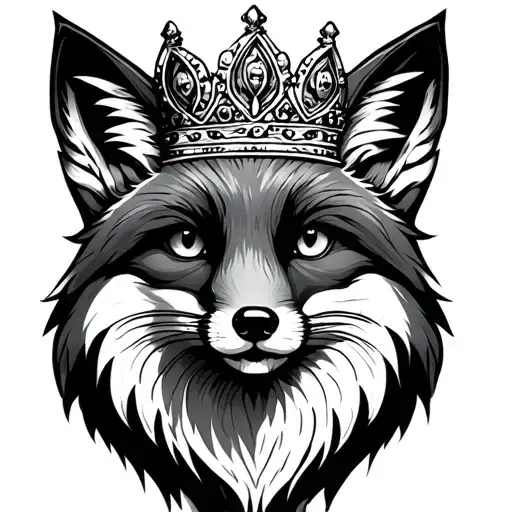 Red Fox Wearing A Crown