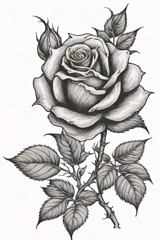 Rose With The Name Rose As The Stem