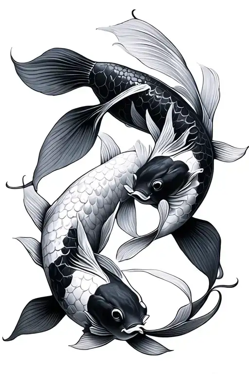 Three Koi Fish Swimming