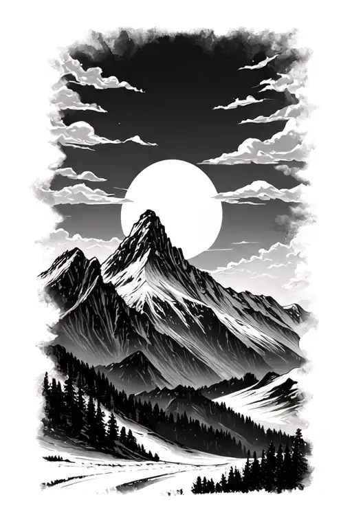 Sunrise Over A Mountain