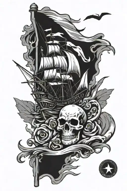 South Carolina Flag Crescent Moon With Waves In Front Skull Cannon