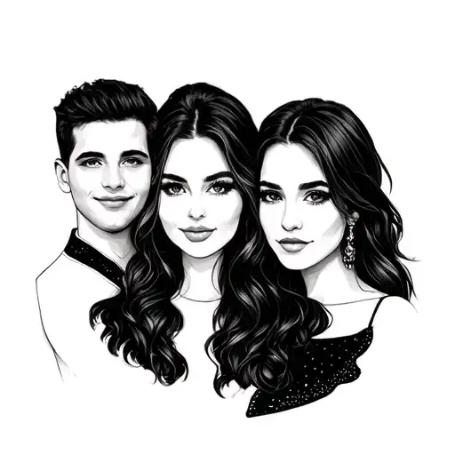 Fine Line Family Portrait Polaroid