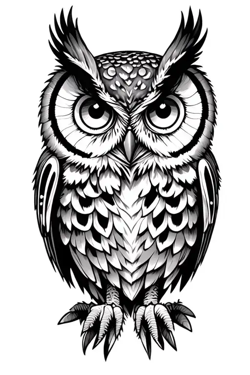 Owl With Many Eyes Staring