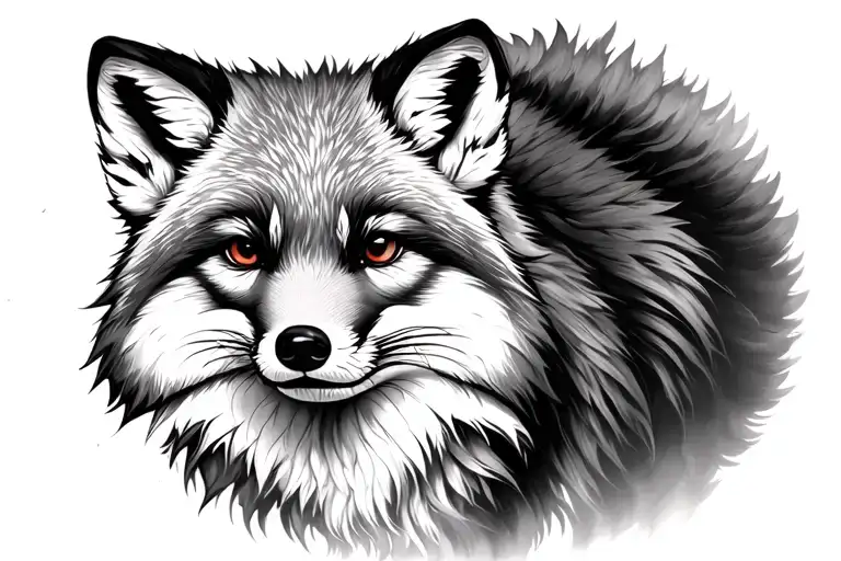 Full Body Arctic Fox Japanese Style