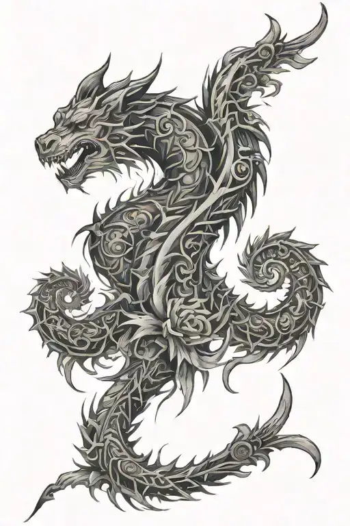 Dark Spine Tattoo Design