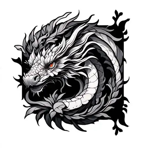 Floral Dragon Curled