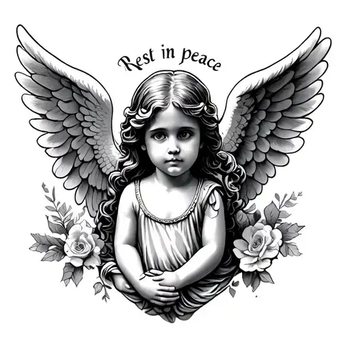 Rest In Peace Kid Angel With Wings