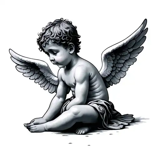 Rest In Peace Boy Kid Angel With Wings