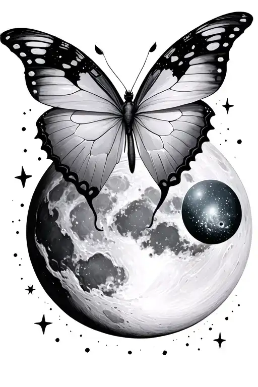 Butterfly Moon Planets Stars And Nebulas