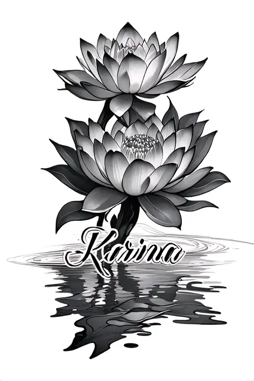 Karina Name With A Lot Of Lotus