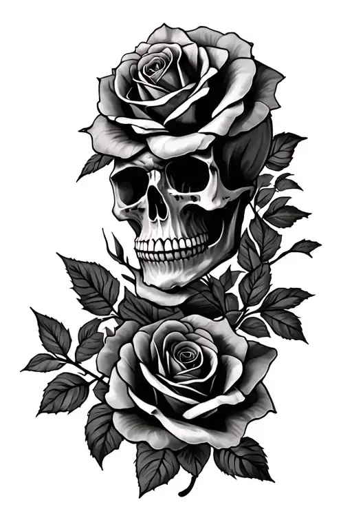 Skull And Roses Tattoo