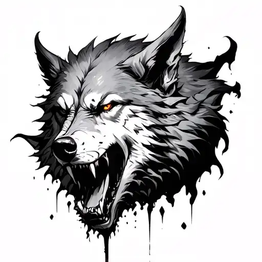 A Demon Or A Wolf Traped In Skin And Trying To Get Out By Ripping It