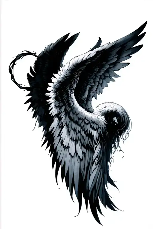 Dark Angel Wings Looking