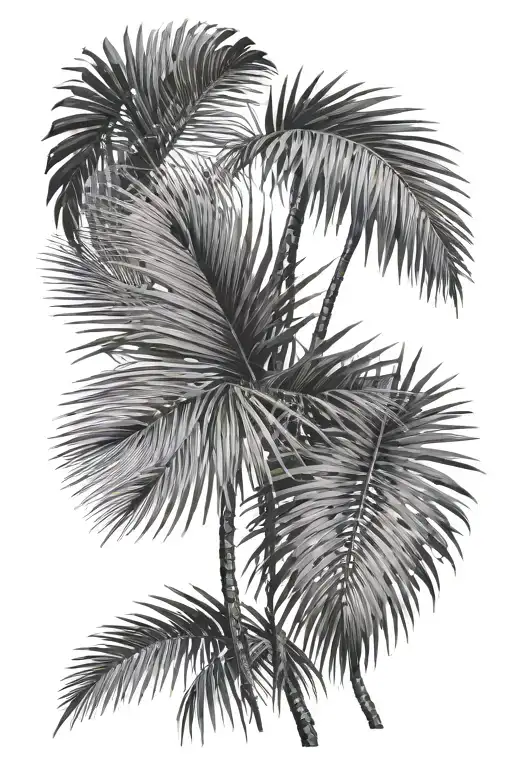 Palm Tree Palm Leaves Geometry Patterns