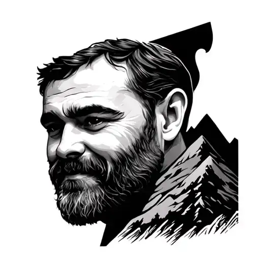 Shadow Dad Baby Mountains Panorama