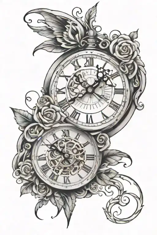 Eyes And Clock Surrounded