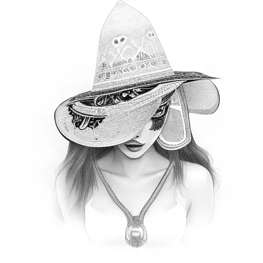 Beautiful Women With Sombrero