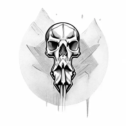 Stork Holding The Skull Tattoo