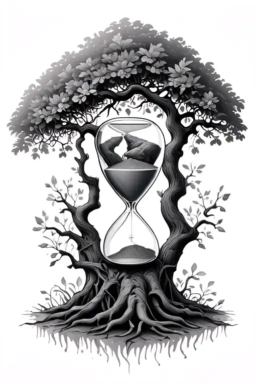 Family Tree With Hourglass Signifying Dont Waste Time On Things That Dont Matter