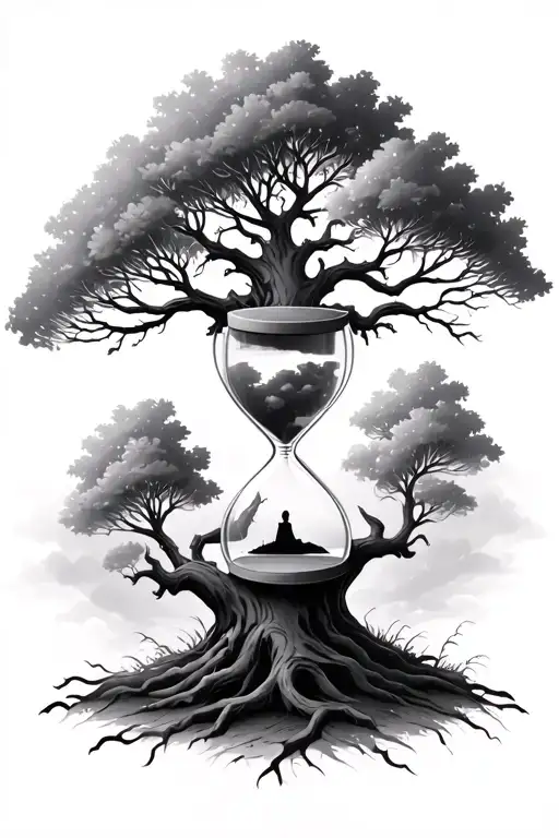 Family Tree With Hourglass Signifying Dont Waste Time On Things That Dont Matter
