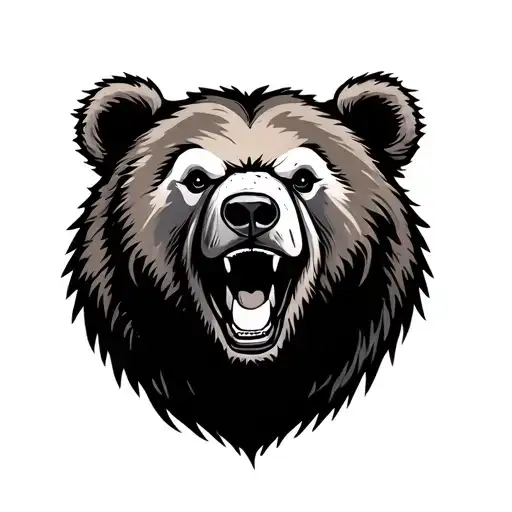 Bear Head With Mouth Open