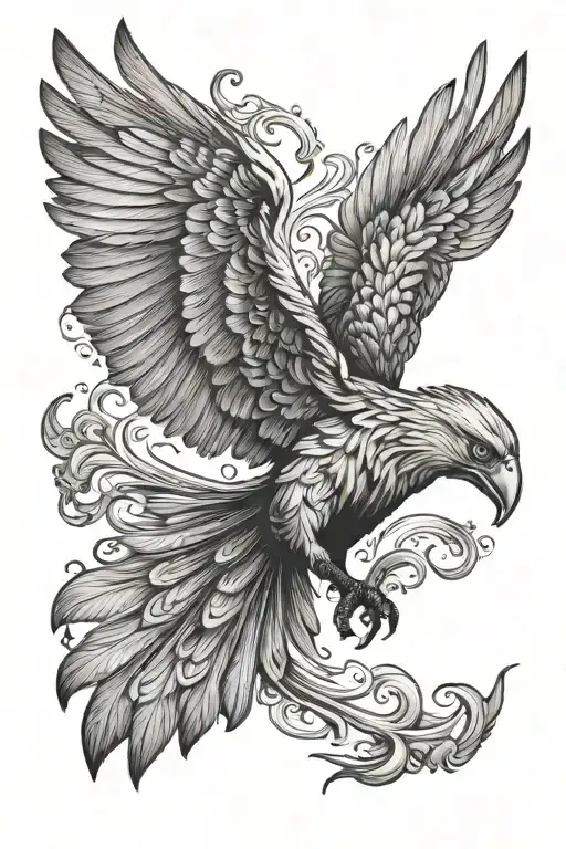 Pheonix Bird Flying In The Sky