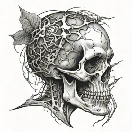 Skull With Blood And Scars