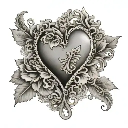 Dainty Heart With Lace Trim