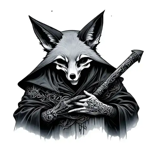 Fox With Grim Reaper Holding