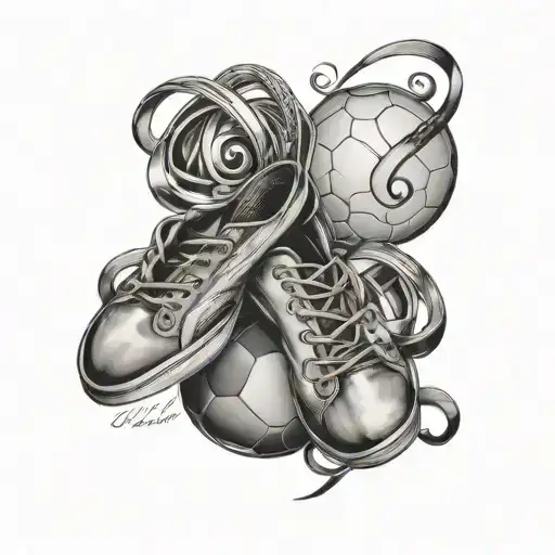 Infinity Sign With Names Maya Emma Under Maya Soccer Ball Under Emma Pointe Shoes