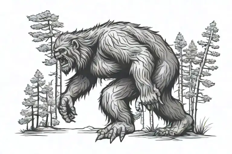 Big Foot In The Pine Forest